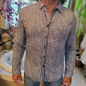 SMASH button long sleeve dress shirt Navy L